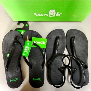 Sanuk yoga spree flip flops size NWT 7/38 and Havananns 7 women's get both $25